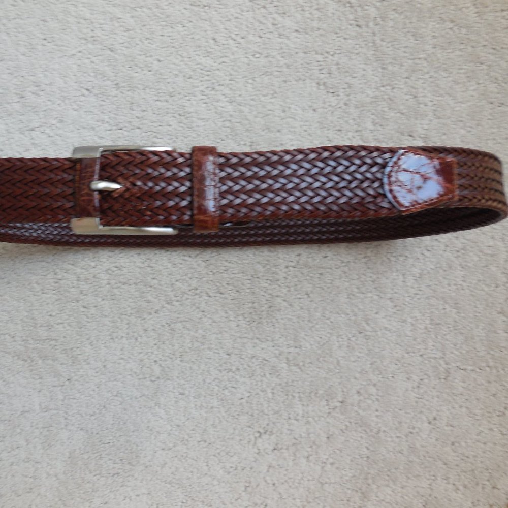 Mezlan belt brown weaved 36